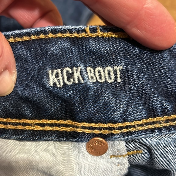 American Eagle Kick Boot Jeans Women Western Mid Rise Stretch Denim 14 Long    T - Picture 7 of 16